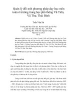 quản lý đổi mới phương pháp dạy học môn toán ở trường trung học phổ thông vũ tiên, vũ thư, thái bình