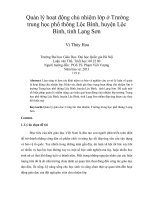 quản lý hoạt động chủ nhiệm lớp ở trường trung học phổ thông lộc bình, huyện lộc bình, tỉnh lạng sơn