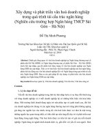 xây dựng và phát triển văn hoá doanh nghiệp trong quá trình tái cấu trúc ngân hàng (nghiên cứu trường hợp ngân hàng tmcp sài gòn – hà nội)