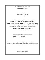 nghiên cứu sự hài lòng của sinh viên đối với chất lượng dịch vụ đào tạo của trường cao đẳng công nghiệp tuy hòa