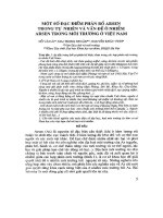 Một số đặc điểm phân bố ARSEN trong tự nhiên và vấn đề ô nhiễm ARSEN trong môi trường ở Việt Nam