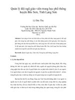 quản lý đội ngũ giáo viên trung học phổ thông huyện bắc sơn, tỉnh lạng sơn