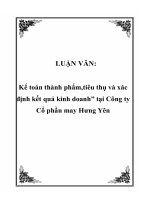 kế toán thành phẩm,tiêu thụ và xác định kết quả kinh doanh tại công ty cổ phần may hưng yên