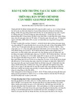 Bảo vệ môi trường tại các khu công nghiệp trên địa bàn tp hồ chí minh cần nhiều giải pháp đồng bộ