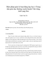 biện pháp quản lý hoạt động dạy học ở trung tâm giáo dục thường xuyên huyện văn lãng, tỉnh lạng sơn