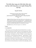 tìm hiểu thực trạng các biểu hiện trầm cảm của học sinh trung học cơ sở quận hoàng mai, hà nội