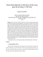 hoàn thiện pháp luật về đối thoại xã hội trong quan hệ lao động ở việt nam