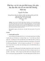 phát huy vai trò của gia đình trong việc giáo dục đạo đức cho trẻ em tỉnh hải dương hiện nay