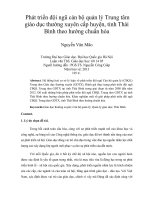 phát triển đội ngũ cán bộ quản lý trung tâm giáo dục thường xuyên cấp huyện, tỉnh thái bình theo hướng chuẩn hóa