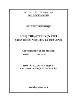 nghệ thuật truyện viết cho thiếu nhi của tạ duy anh