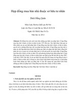 hợp đồng mua bán nhà thuộc sở hữu tư nhân