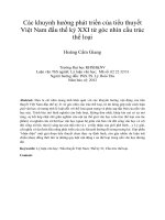 các khuynh hướng phát triển của tiểu thuyết việt nam đầu thế kỷ xxi từ góc nhìn cấu trúc thể loại