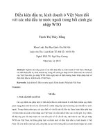 điều kiện đầu tư, kinh doanh ở việt nam đối với các nhà đầu tư nước ngoài trong bối cảnh gia nhập wto
