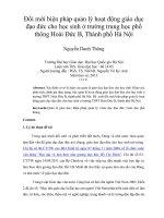 đổi mới biện pháp quản lý hoạt động giáo dục đạo đức cho học sinh ở trường trung học phổ thông hoài đức b, thành phố hà nội
