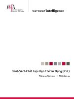 Danh sách chất liệu hạn chế sử dụng trong ngành may