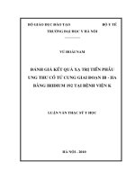 đánh giá kết quả xạ trị tiền phẫu ung thư cổ tử cung giai đoạn Ib - IIa bằng iridium 192 tại bệnh viện k