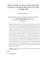 khảo sát đoạn văn trong văn bản thuộc lĩnh vực điện tử viễn thông tiếng anh (có so sánh với tiếng việt)