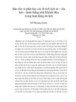 bảo tồn và phát huy các di tích lịch sử - văn hóa - danh thắng tỉnh khánh hòa trong hoạt động du lịch