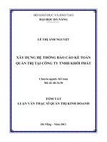 xây dựng hệ thống báo cáo kế toán quản trị tại công ty tnhh khởi phát