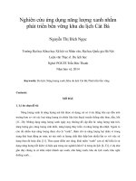 nghiên cứu ứng dụng năng lượng xanh nhằm phát triển bền vững khu du lịch cát bà