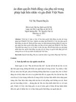 đảo đảm quyền bình đẳng của phụ nữ trong pháp luật hôn nhân và gia đình việt nam