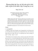 phương pháp dạy học các bài toán giá trị nhỏ nhất và giá trị lớn nhất ở lớp 9 trung học cơ sở