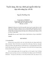 tuyển dụng, đào tạo, đánh giá nguồn nhân lực dựa trên năng lực cốt lõi