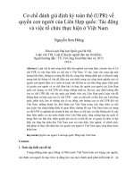 cơ chế đánh giá định kỳ toàn thể (upr) về quyền con người của liên hợp quốc tác động và việc tổ chức thực hiện ở việt nam