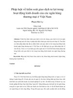 pháp luật về kiểm soát giao dịch tư lợi trong hoạt động kinh doanh của các ngân hàng thương mại ở việt nam