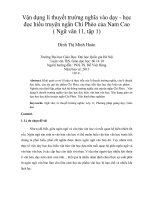 vận dụng lí thuyết trường nghĩa vào dạy - học đọc hiểu truyện ngắn chí phèo của nam cao ( ngữ văn 11, tập 1)