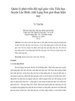 quản lý phát triển đội ngũ giáo viên tiểu học huyện lộc bình, tỉnh lạng sơn giai đoạn hiện nay
