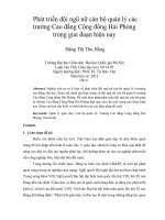 phát triển đội ngũ nữ cán bộ quản lý các trường cao đẳng cộng đồng hải phòng trong giai đoạn hiện nay