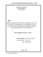 ĐỀ TÀI: Điều tra một số chỉ tiêu, các tật di truyền, ảnh hưởng của chất độc màu da cam trong quần thể người