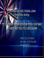 tỷ lệ bệnh nhân bị viêm phổi thở máy và một số yếu tố liên quan