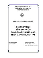ĐỒ ÁN TỐT NGHIỆP KỸ THUẬT ĐIỆN CHƯƠNG TRÌNH TÍNH BÙ TỐI ƯU CÔNG SUẤT PHẢN KHÁNG TRÊN MẠNG TRUYỀN TẢI