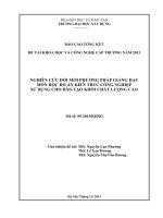 nghiên cứu đổi mới phương pháp giảng dạy môn học đồ án kiến trúc công nghiệp sử dụng cho đào tạo khối chất lượng cao