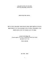 RÈN LUYỆN CHO HỌC SINH TRUNG HỌC PHỔ THÔNG SỬ DỤNG BIỆN PHÁP TU TỪ SO SÁNH ĐỂ TĂNG CƯỜNG TÍNH BIỂU CẢM TRONG BÀI LÀM VĂN NGHỊ LUẬN VĂN HỌC