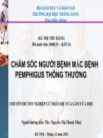chăm sóc người bệnh mắc bệnh pemphigus thông thường