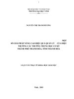 ĐỀ TÀI: Một số giải pháp nhằm nâng cao hiệu quả quản lý của hiệu trưởng các trường THCS thành phố Thanh Hóa
