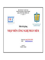bài giảng nhập môn công nghệ phần mềm
