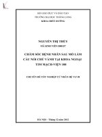 chăm sóc bệnh nhân sau mổ làm cầu nối chủ vành tại khoa ngoại tim mạch - viện 108