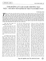 ảnh hưởng của quan hệ thương mại việt mỹ đến nền kinh tế việt nam hiện nay