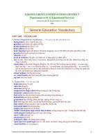 từ vựng giáo dục  genel education vocaulary