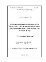 nhận xét tình trạng bệnh quanh răng và biểu hiện tổn thương niêm mạc miệng trên bệnh nhân HIV-AIDS tại trung tâm y tế Từ Liêm - Hà Nội