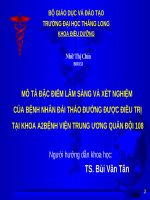 mô tả đặc điểm lâm sàng và xét nghiệm của bệnh nhân đái tháo đường được điều trị tại khoa a2 bệnh viện trung ương quân đội 108