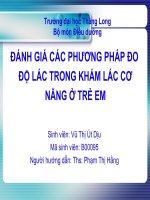 các phương pháp đo độ lác cơ năng ở trẻ em