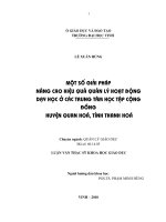 ĐỀ TÀI: Một số giải pháp nhằm nâng cao hiệu quả quản lý hoạt động dạy học ở các trung tâm học tập cộng đồng