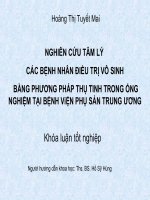 tâm lý các bệnh nhân điều trị vô sinh bằng phương pháp thụ tinh trong ống nghiệm tại bệnh viện phụ sản trung ương