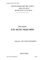 bài giảng xây dựng nhập môn