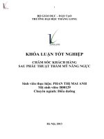 chăm sóc khách hàng sau phẫu thuật thẩm mỹ nâng ngực